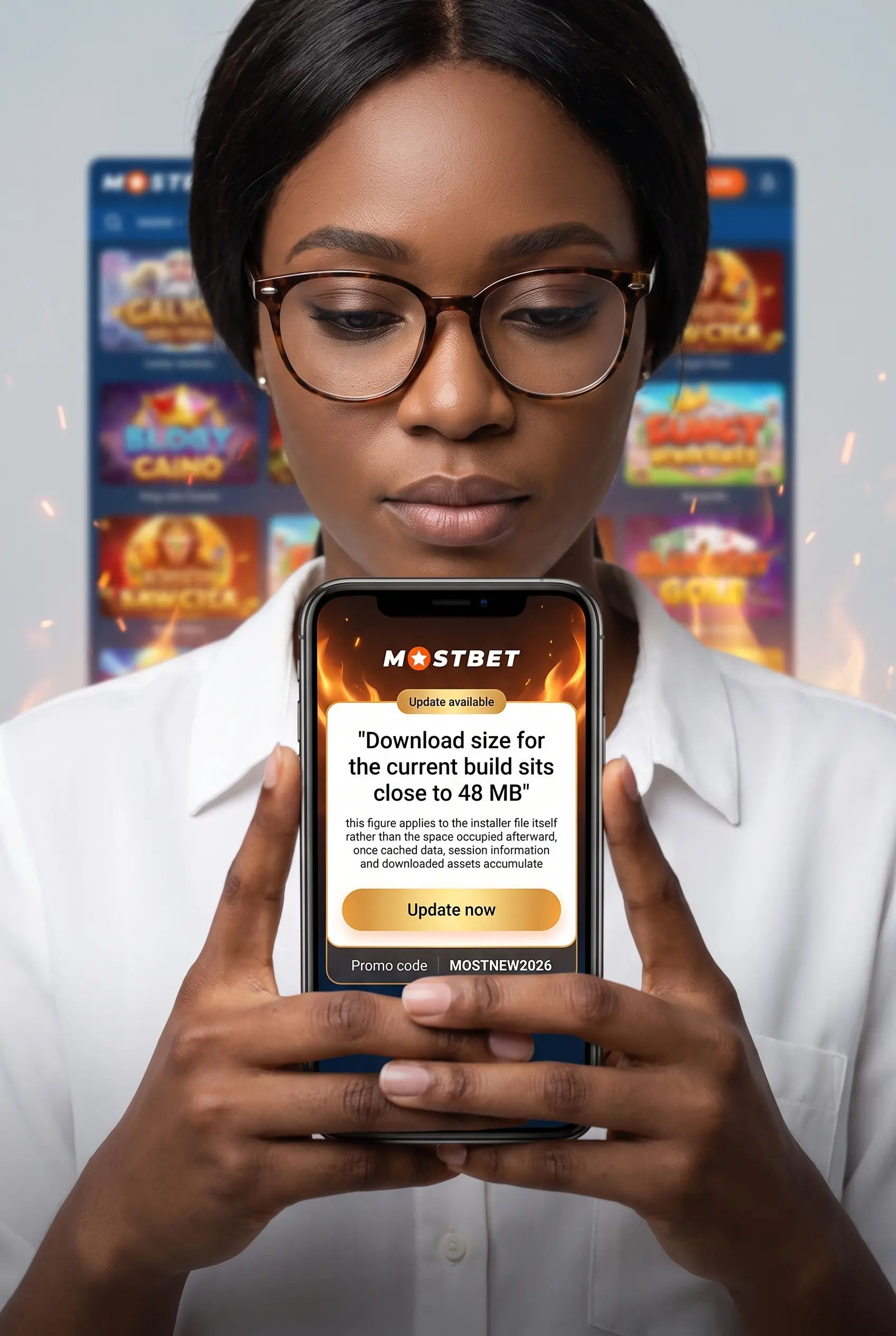 Mostbet app update cycle and download size